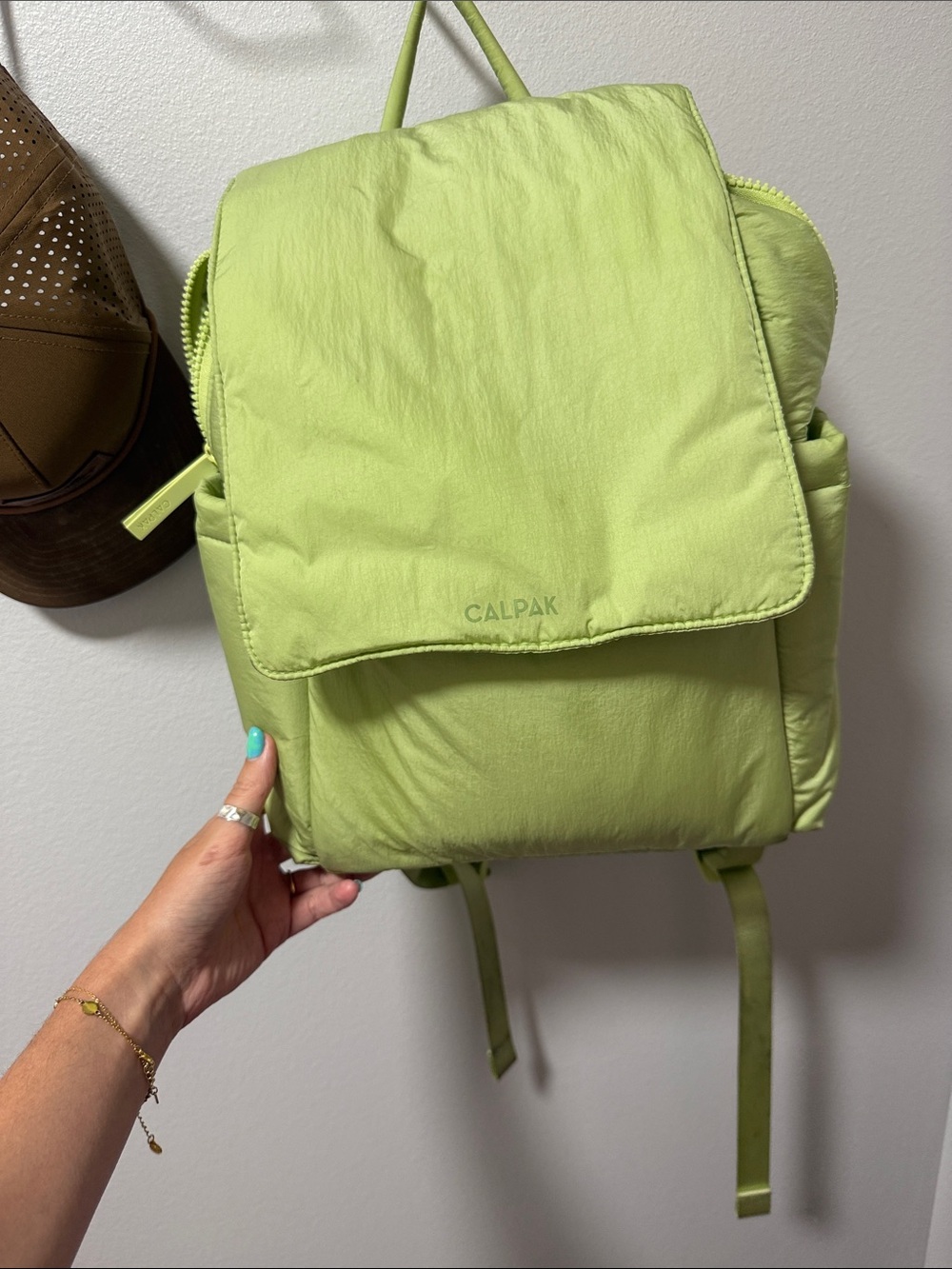 Calpak Lime Green backpack